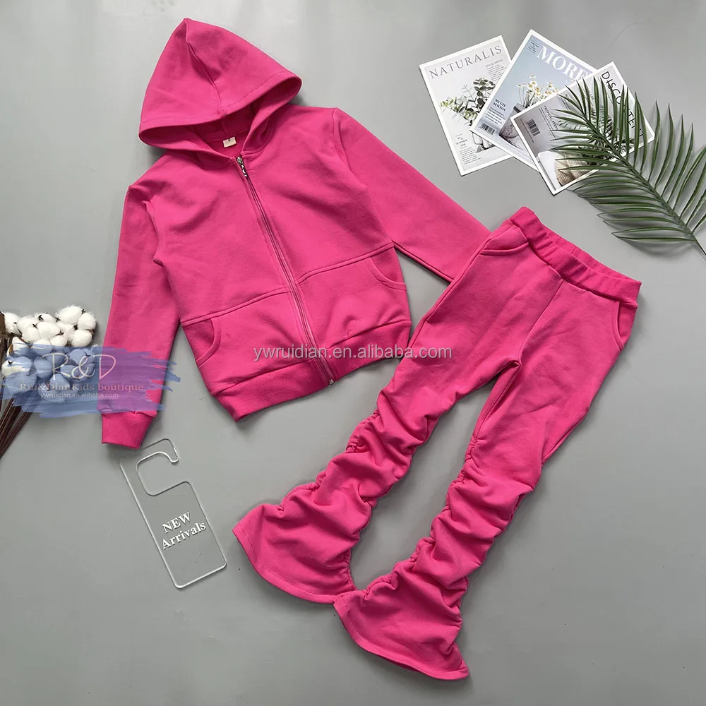Wholesale Warm Hoodie Pants Set Children Kids Boys Girls Autumn Winter Sport Clothing Set children Tracksuit