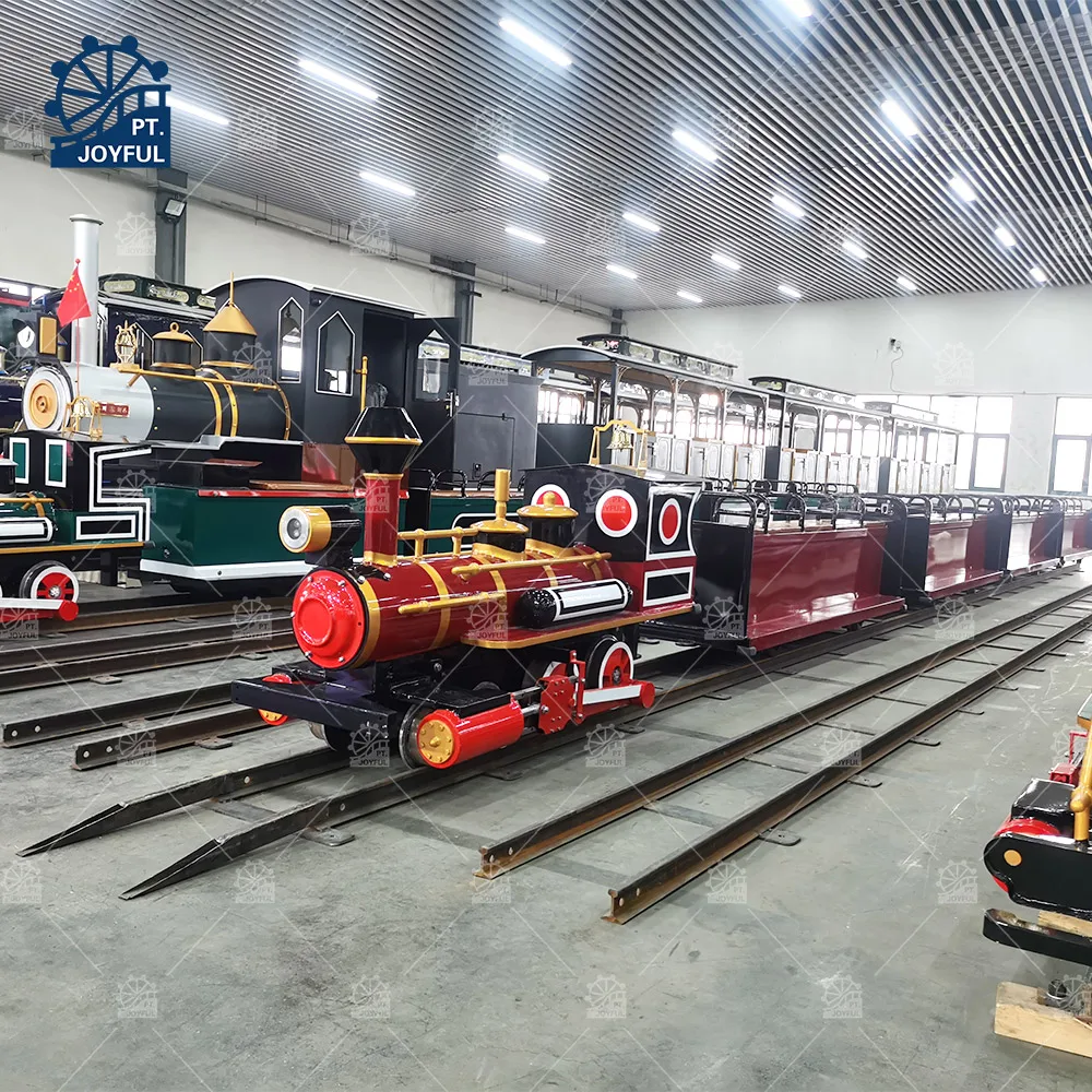 Amusement Park Ride 3KW Train Ride On Train Mini Electric Track Train For Kids