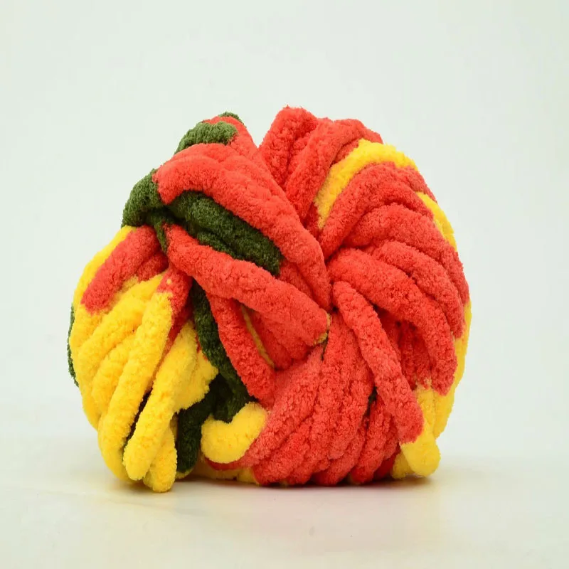 
Wholesale Manufacturer Recyclable Polyester Thick Yarn Knitting Textile Chenille Chunky Yarn 