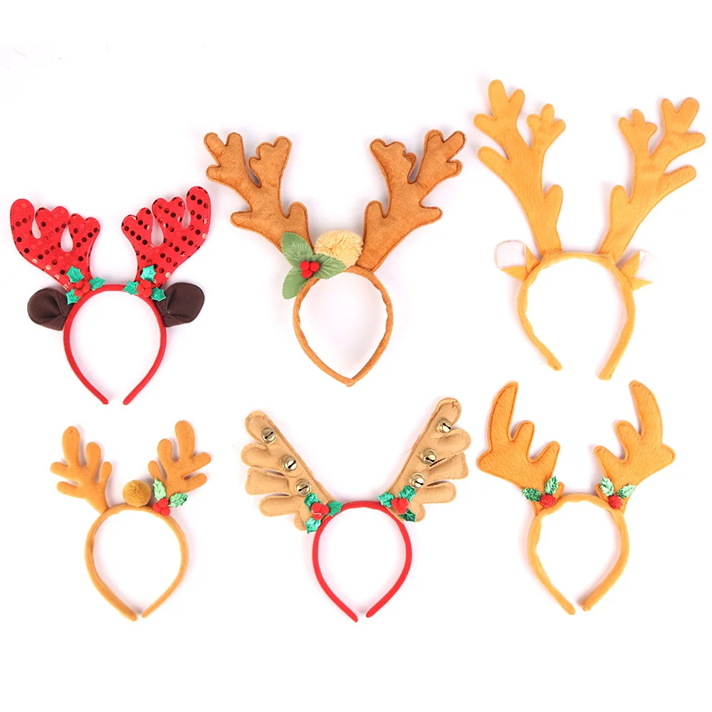 Pafu christmas decoration supplies Wholesales Large Reindeer Antlers Christmas headbands