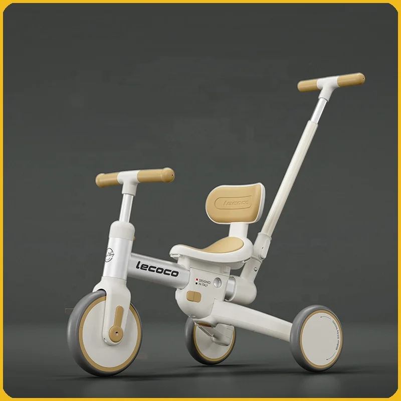 Best Sell 5 IN 1 Baby Tricycle 3 Wheels Ride On Car for Kids 1-4 Years Old Adjustable with Handle Bar Multi Usage Baby Tricycle