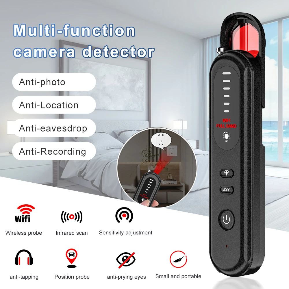 T01 Portable Hidden Camera Detector Hotel Indoor Privacy Personal Alarm Device Mini Wireless WiFi Mini Anti Spy Camera Detector