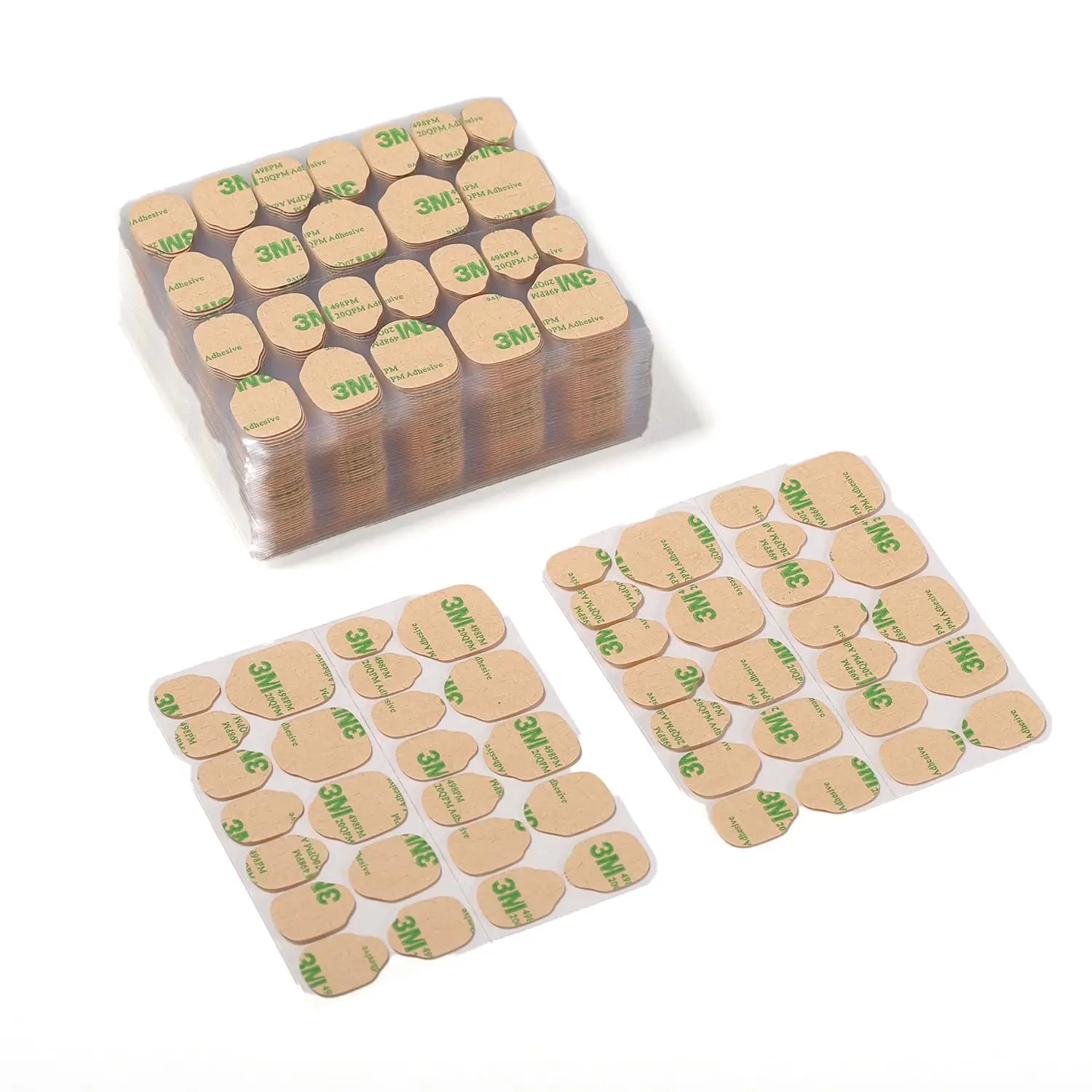 50 Sheets High Polymer Jelly Glue for Nails, 12 Sizes Waterproof Breathable Double-Sided Nail Adhesives, 0.3mm Thick
