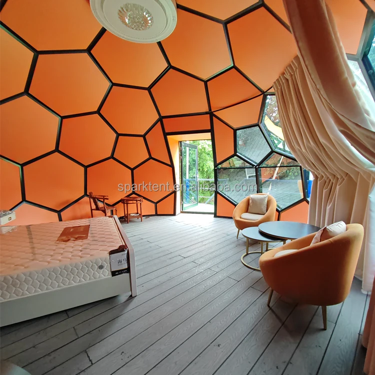 Football Design Glass Dome House With Bathroom For Luxury Glamping