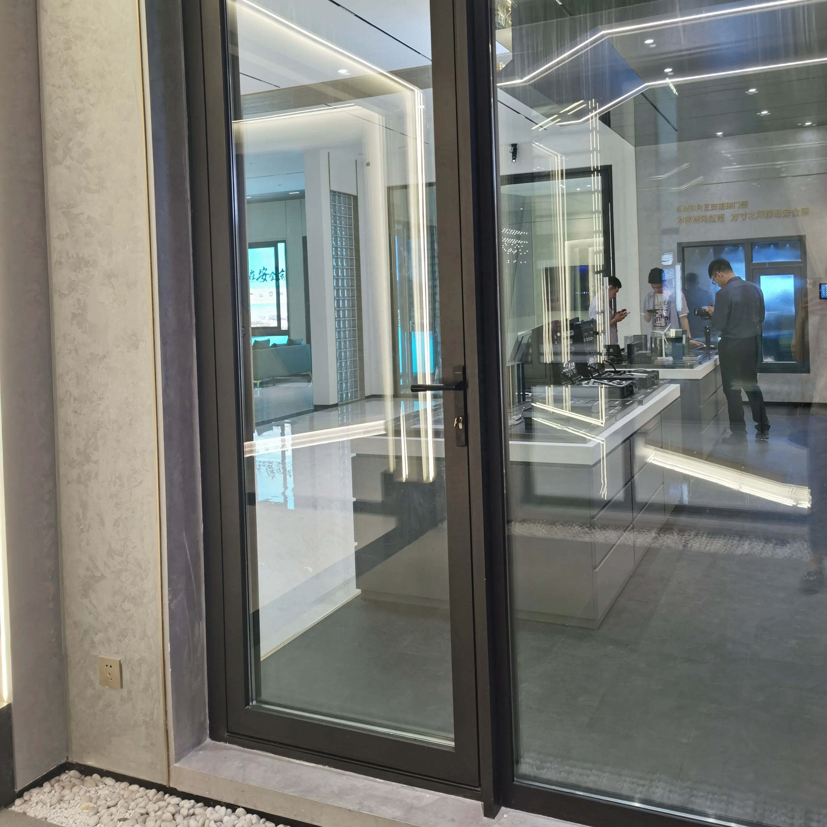 American security aluminum swing entrance glass french door