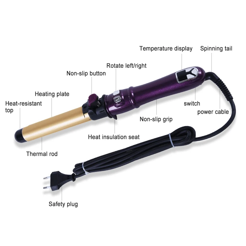 Hairs Straightener And Curler 2 In 1 Rollers Microwave Heated Hair Rollers Professional 360 Ceramic Wavy Auto Curlers With Clips