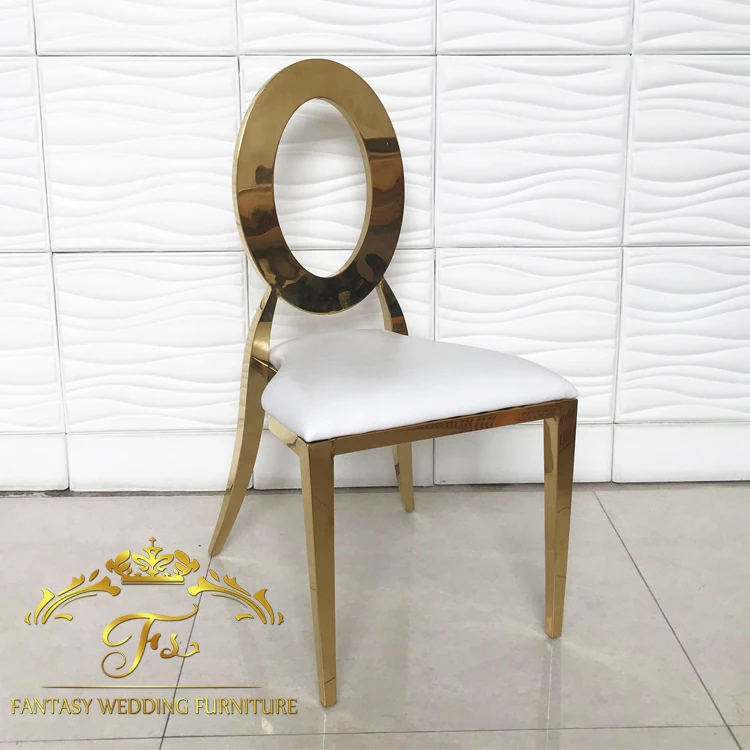 Gold frame stainless steel round back wedding and event chairs