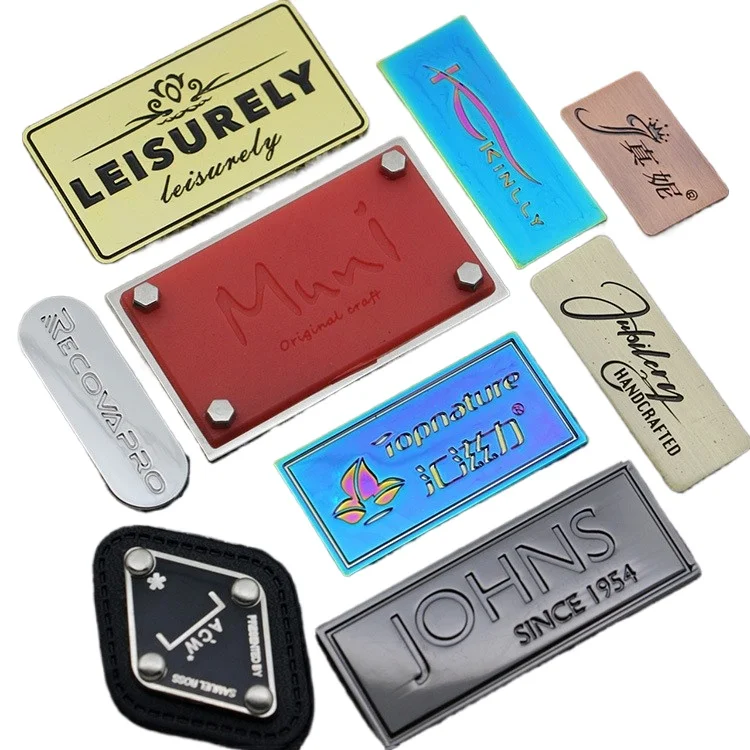 Custom Metal Chain Labels with Brand Logo Engraved Plate Tag Purse Professional Style Zinc Alloy Metal Label For Bag