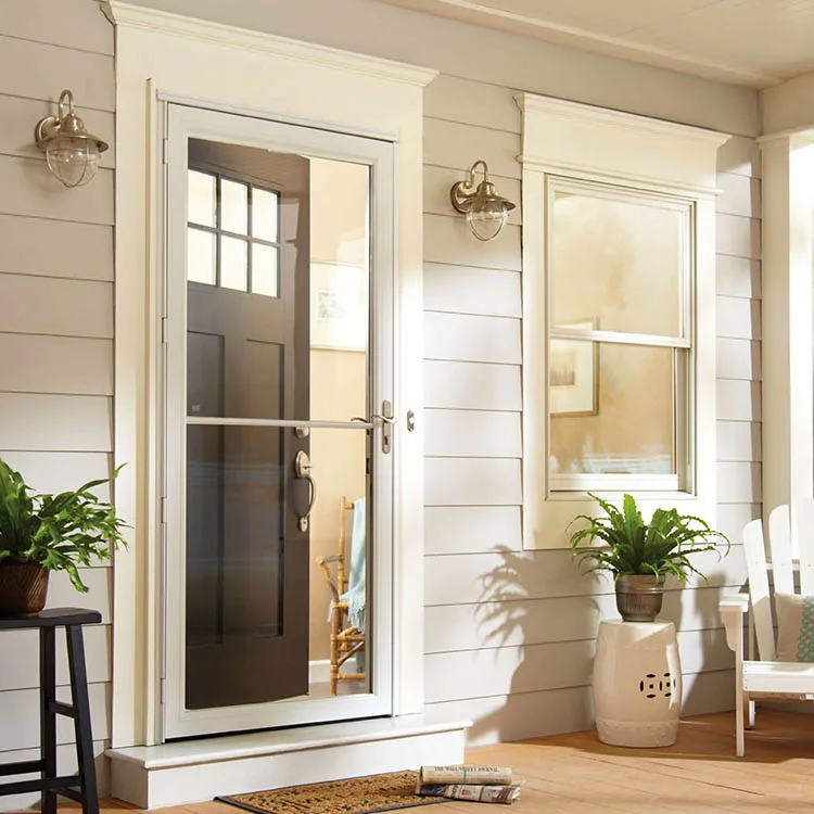 
Aluminium Metal Standard s Durable, Modern House Aluminum Frame Frosted Tempered Glass Hinge Casement Swing Door 