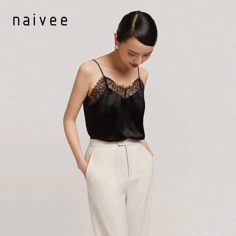 
naivee spring series quality V-neck lace tank tops for ladies sexy women tops 