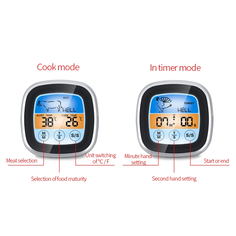 Display Touch Wireless Good Quality And Price Kitchen Food Digital Meat Thermometer