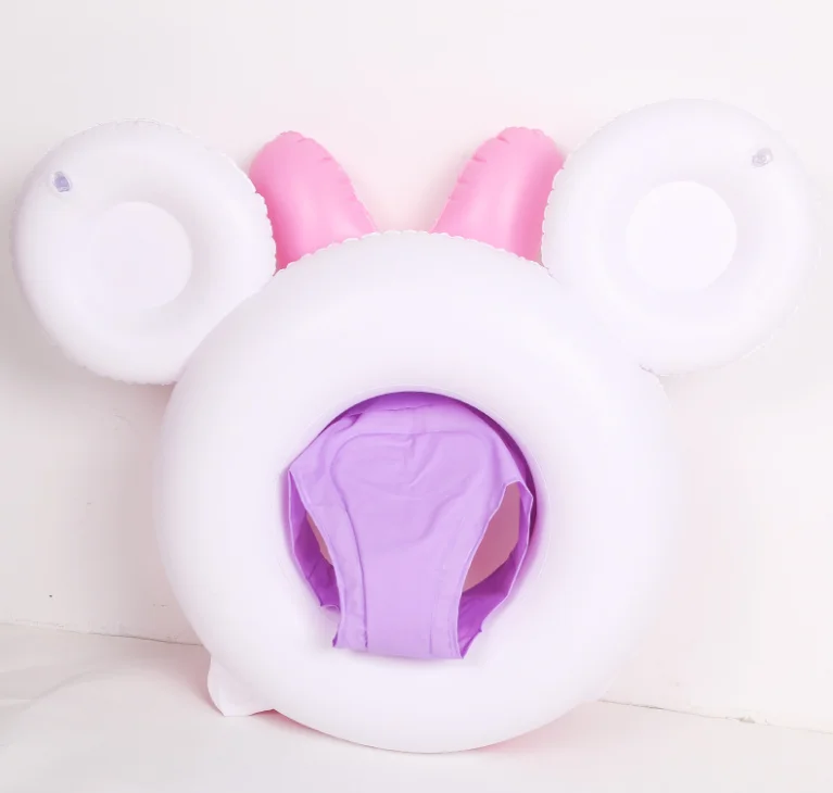 Toddler Kids Pool Floats Inflated Swimming Rings Print Mickey Minny Thick Sitting Swimming Circle