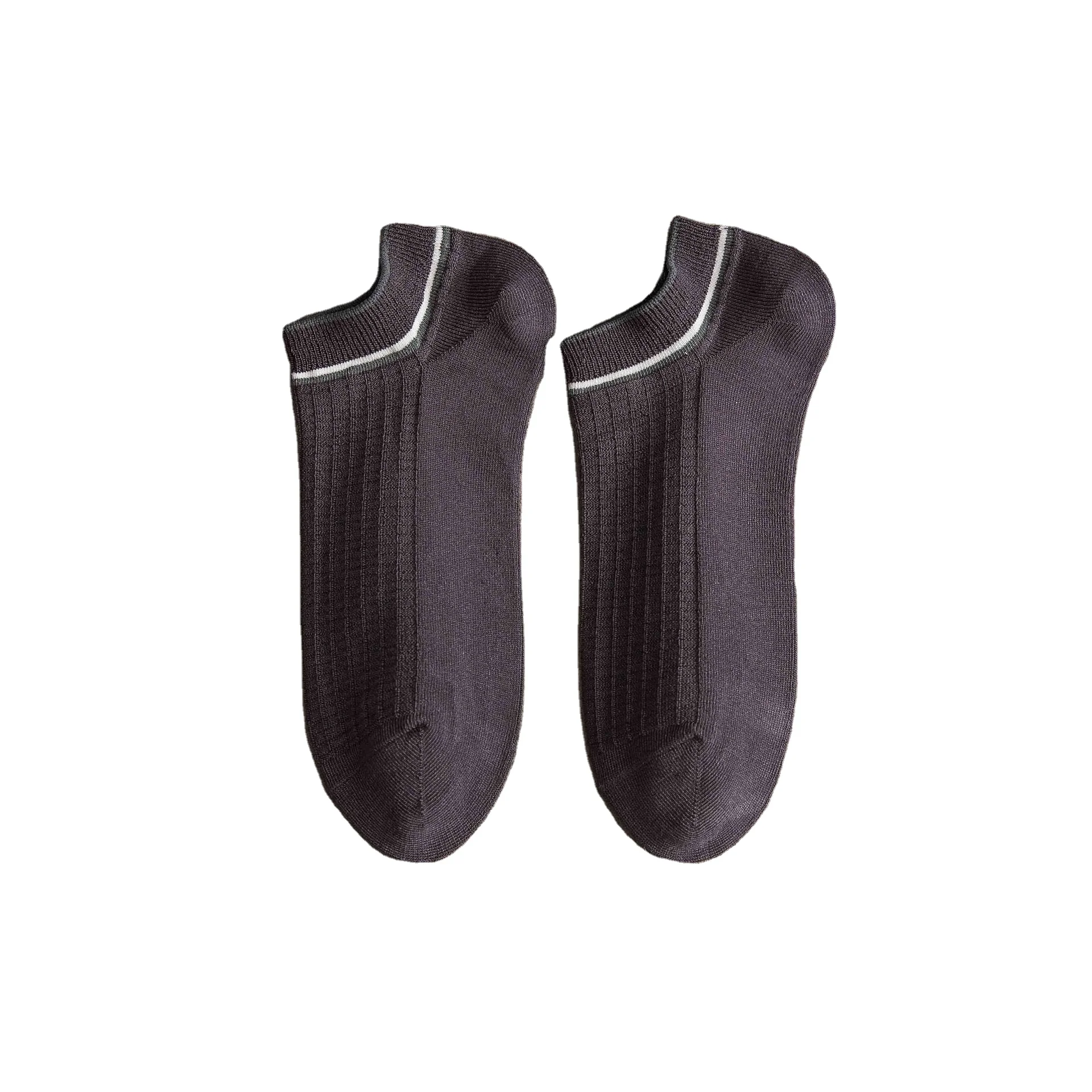 Everyday Casual Sweat Absorbent Ankle Socks Set Solid Plain Color Men Breathable Bamboo Cotton Socks