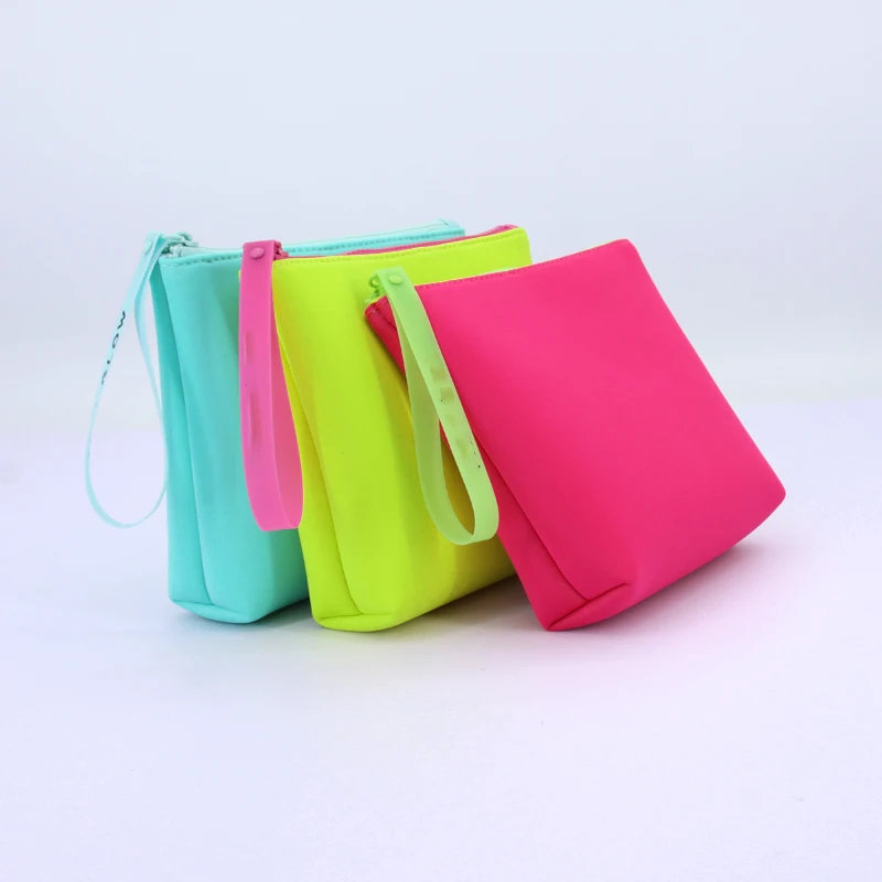 BSCI Neoprene Waterproof Portable Reusable Toiletry Bag Neoprene Pouch Bag Neoprene Makeup Bag
