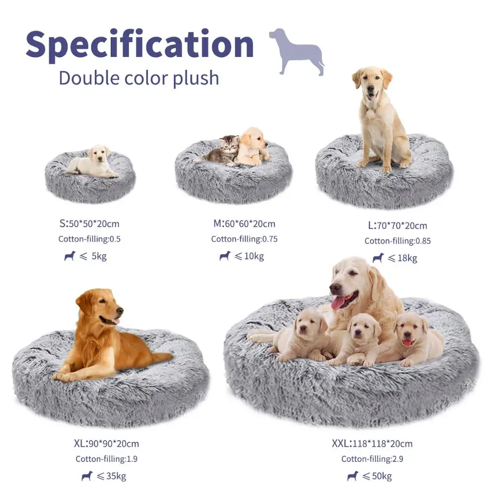
Luxury Dual Colors Pet Beds Washable Cotton Cat Donut Large Dog Bed Manufacturers 