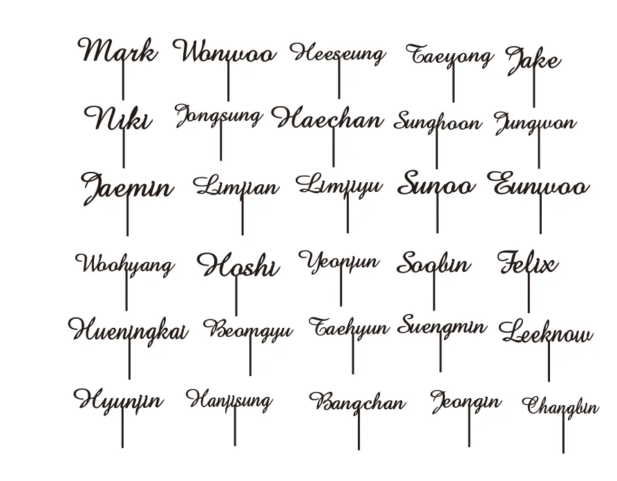 Personalized Custom laser Engraved Idols Teams K-pop wood name tag holder KPOP Idol Artist B TS