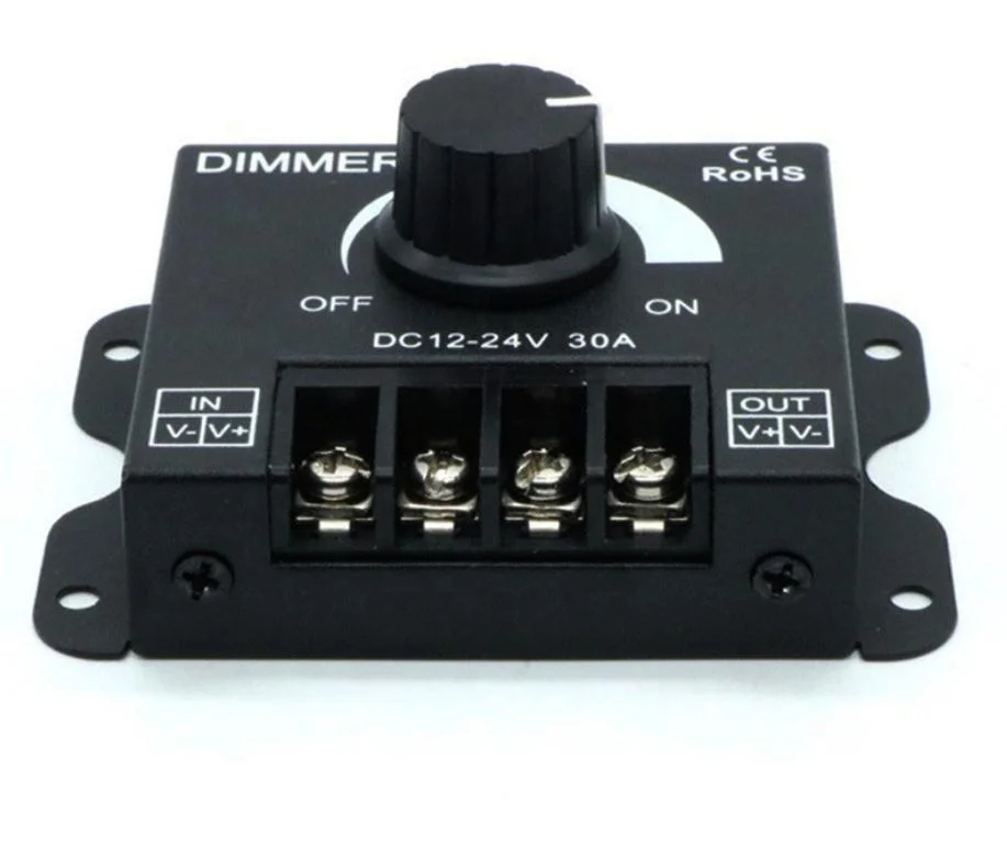 DC12V 24V 30A 360W Adjustable led drimmer Lamp Bulb Strip Driver Single Color Light Controller LED Light Rotary Dimmer