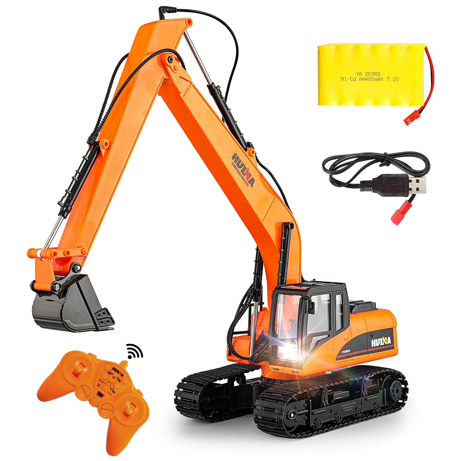 1/14 Scale 15 CH Huina 1551 Long Arm Radio Control Semi Alloy Excavator Year Old Car Model Toy