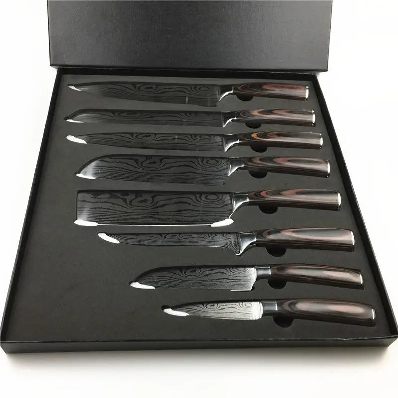wholesale custom high quality luxury professional japanese kitchen bread paring boning butcher cleaver chef knife set