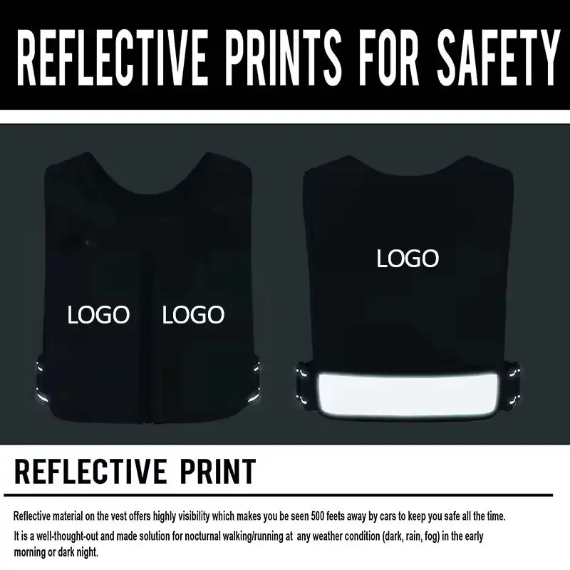 Custom breathable Waterproof Reflective Hydration backpack Bottle Chest Pack Phone Holder Running Vest Hydration Running Vest