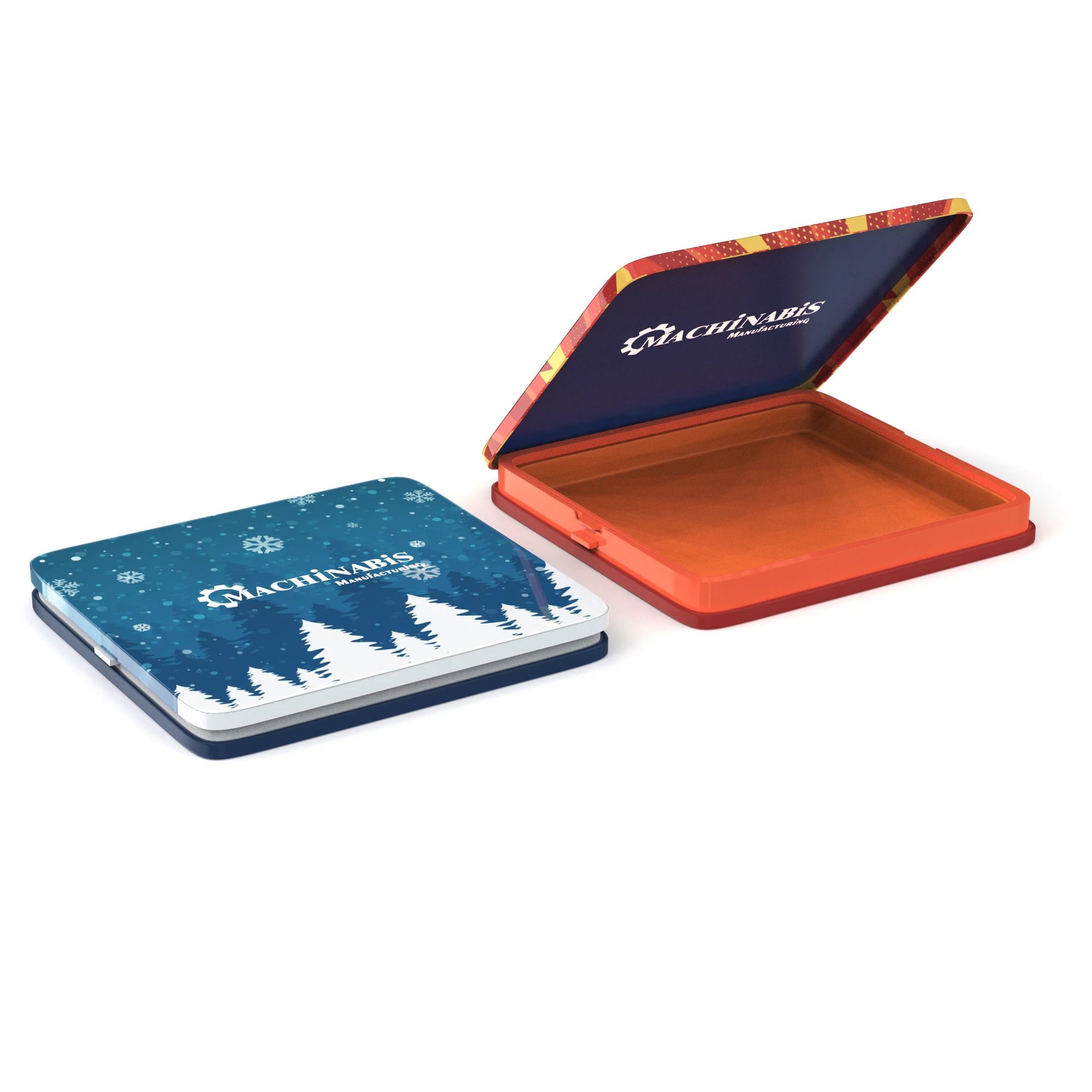 High Quality Rectangle Metal Candy Flower 0.7OZ 0.9OZ Small Can  with Plastic CR Button