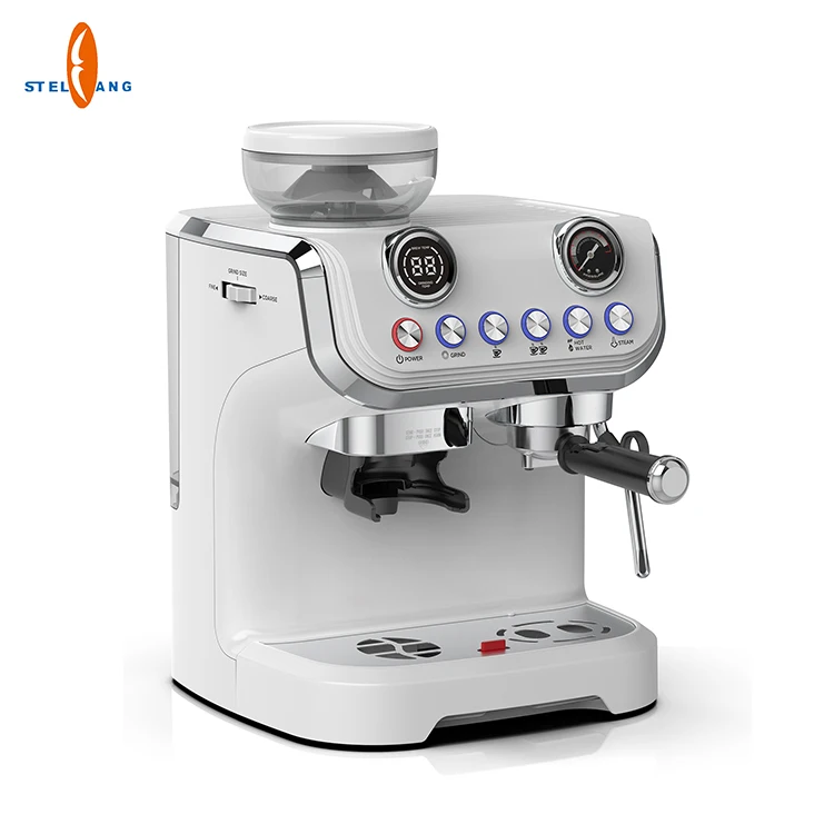 Professional Pull Flower Steam Automatic Bean to Cup Brewing Unit Espresso Machine Commercial
