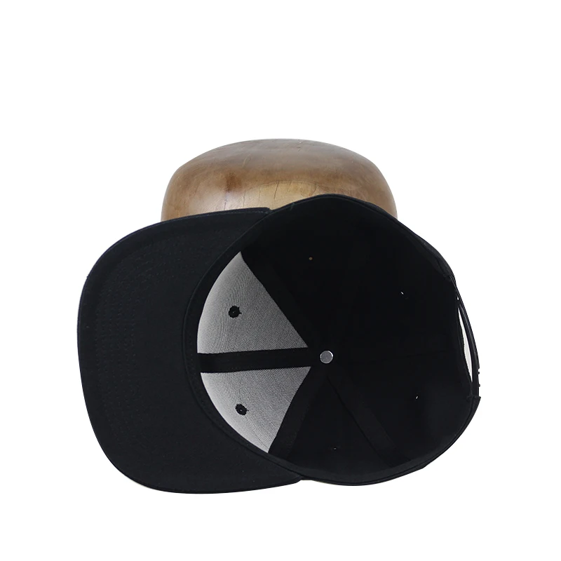 Custom 100% Cotton Snapback/6 Panel 3D Embroidery Logo Flat Brim Snapback Hats