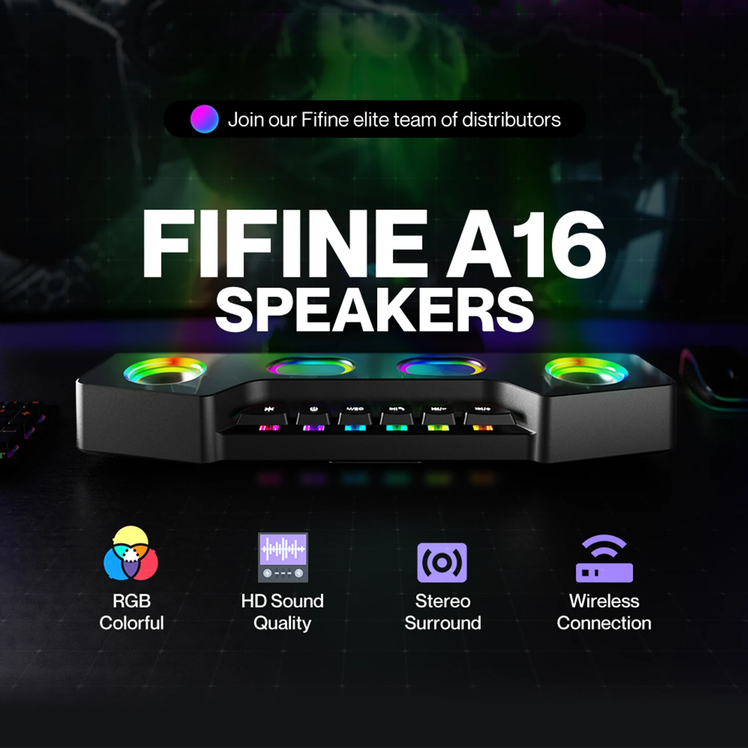 Fifine A16 Портативная колонка наружная Беспроводная BT мини игровая