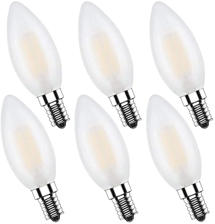 2w 4w 6w  E14 LED Dimmable Frosted C35,Small Screw lamp Warm White  2700K  LED Filament Candle Light Bulb