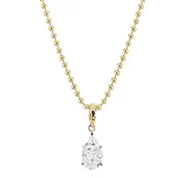 Slovehoony 925 Sterling Silver Cubic Zirconia Waterdrop Pendant Necklace Gold Plated Custom Pear Personalized Necklace For Girl