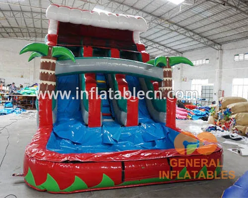 16.5ft wholesale commercial water slides for sale Holiday yard inflatables inflatable swimming pool for kids adults double slide