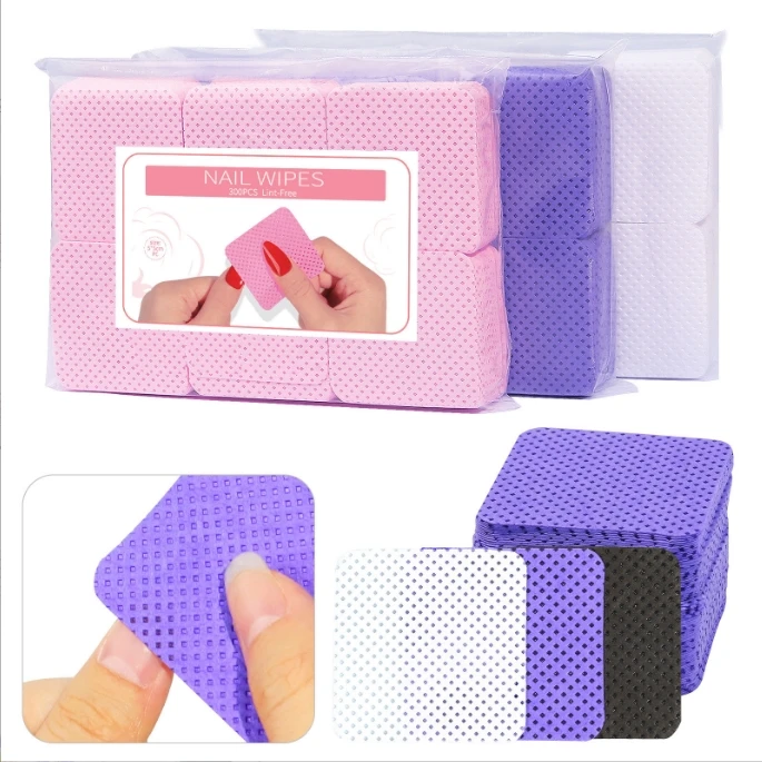 300pcs High Quality Nail Polish Eyelash Glue Remover Pad Paper Manicure Nail Wipes Gel Lint-Free Cotton Napkin For Nail Art Tool