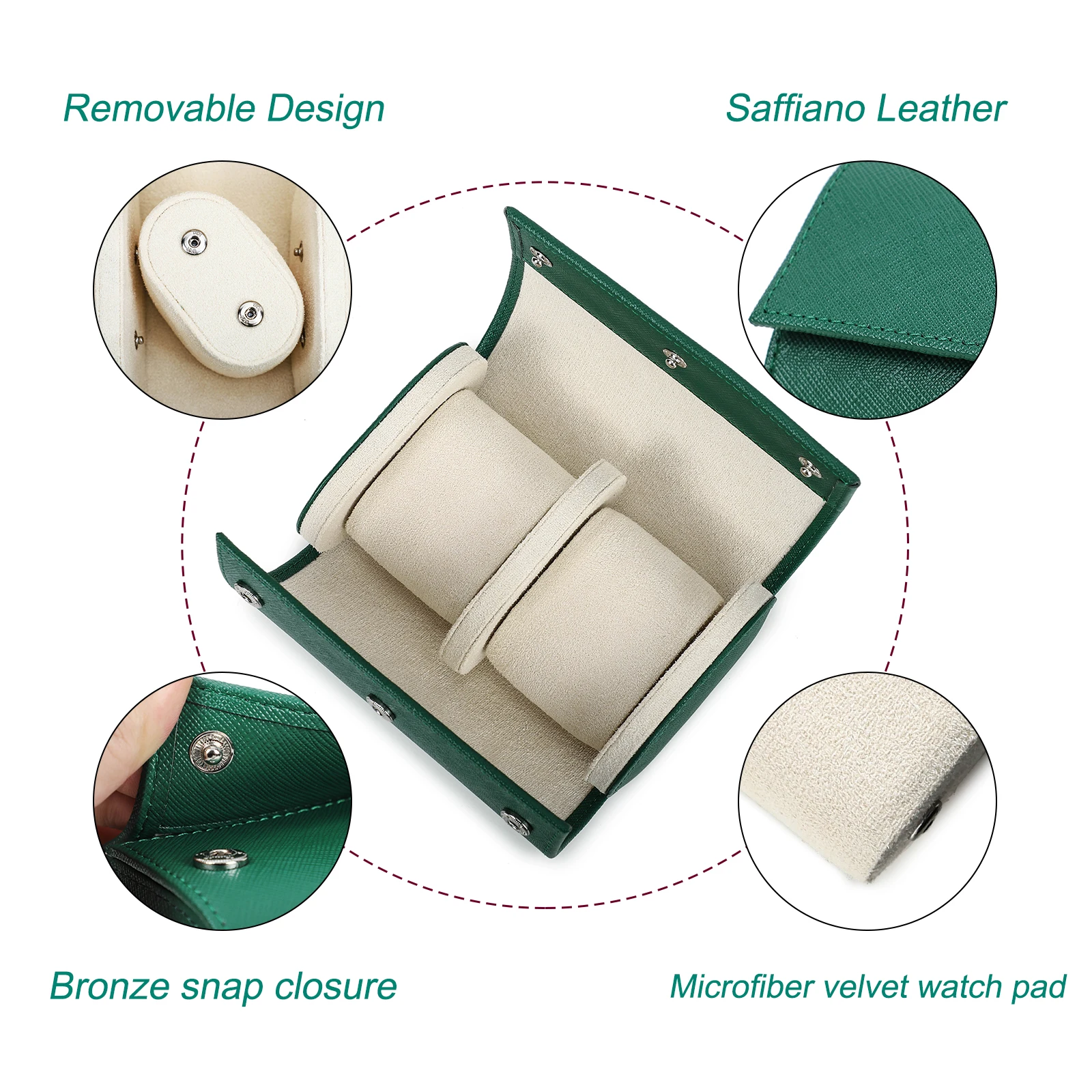 Custom Logo 1 2 3 4 5 6 8 Slots Luxury Watch Roll Box Saffiano Leather Watch Travel Case Display Organizer Packaging Storage Box