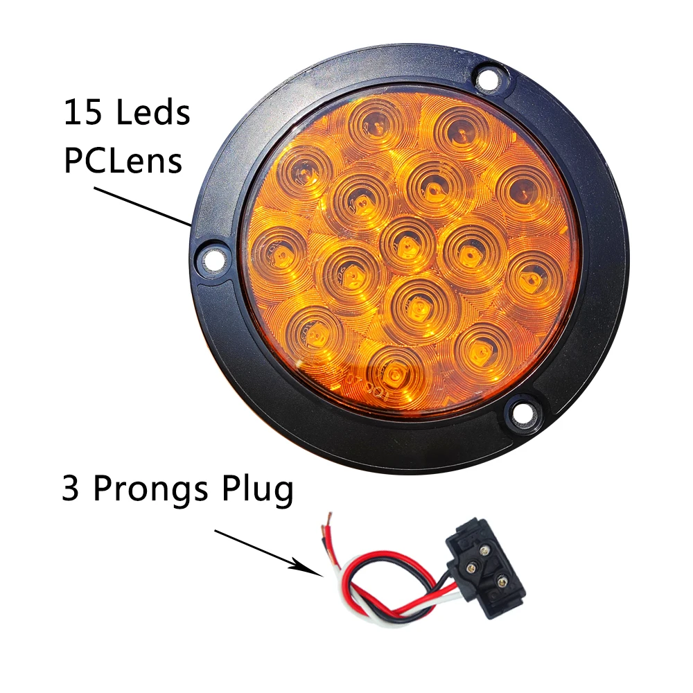 12v Led Truck stop turn tail lamp for Heavy Truck Modified Vehicle Trailer with flange ring