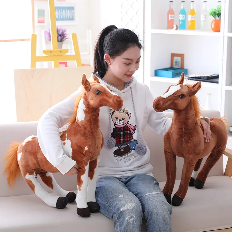 Simulation Horse Toys Lifelike Horse Animal Plush Stuffed Toy sweat horse doll birthday gift girl