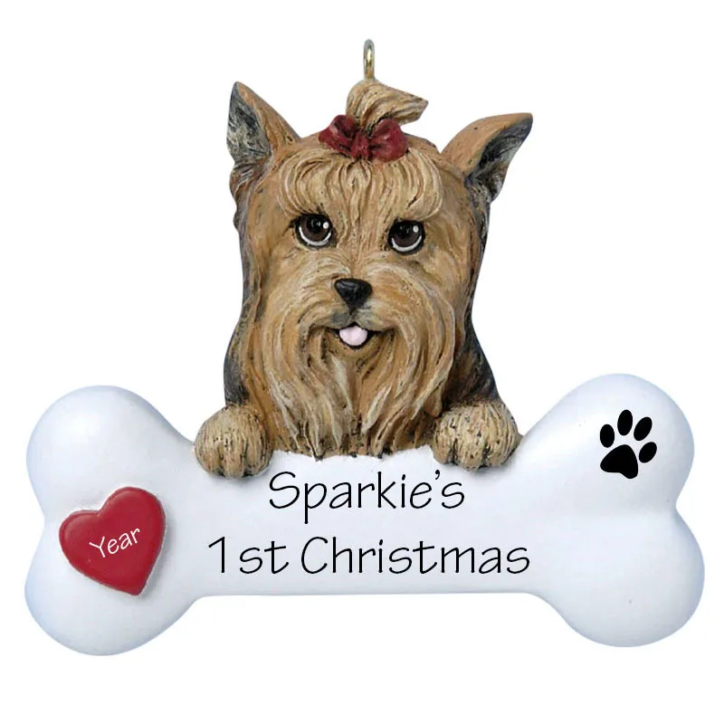 Personalized DIY Write Name Resin Dog Ornaments Puppy Pet Christmas Resin Crafts Christmas Tree Hanging Decorations
