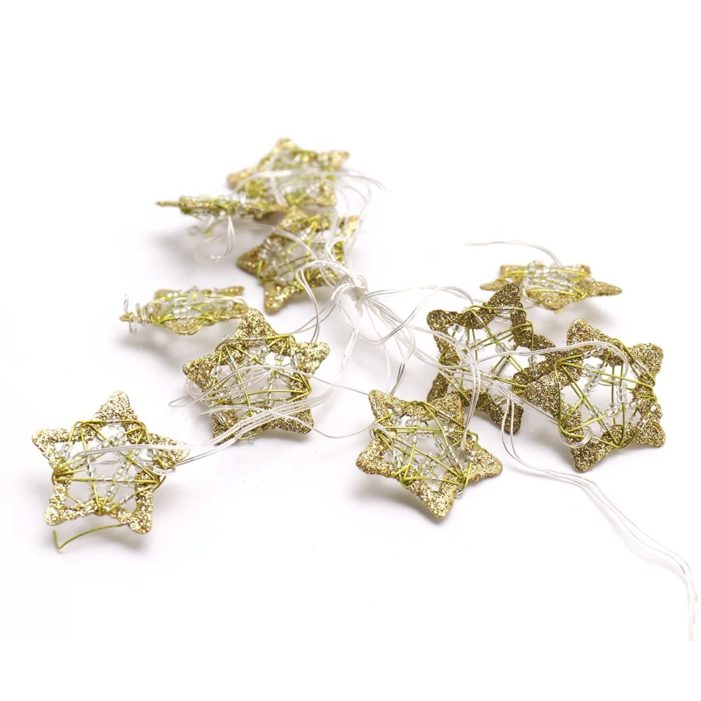 
LED Star String Lights Christmas Fairy Lights Battery Operated Waterproof hanging light 