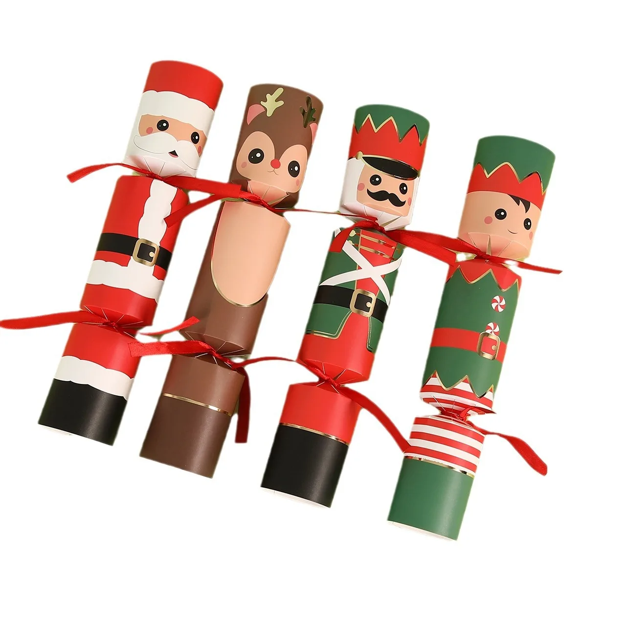 Custom Christmas holiday party pull Cannon gun bons gift box decorated christmas cracker with small gifts