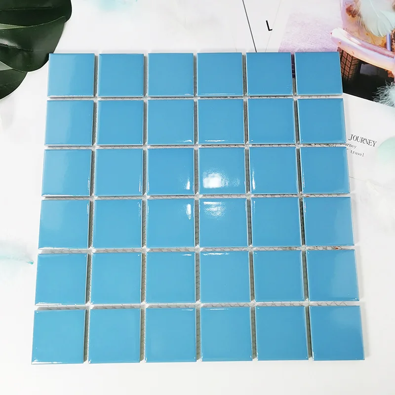 Ice crack swimming pool blue mosaic ceramic tiles swimming pool background wall bathroom mosaic wall tiles