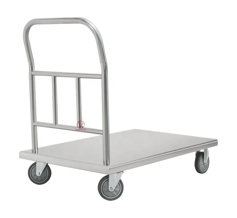 Customizable Heavy Duty Stainless Steel Warehouse Weight Capacity 300Kg Platform Cargo Trolley Cart