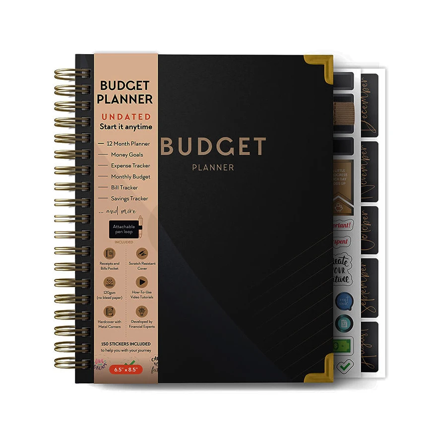 Spiral Binding Journals Customization Hardcover Monthly Organizer Expense Tracker Budget Planner for Printing