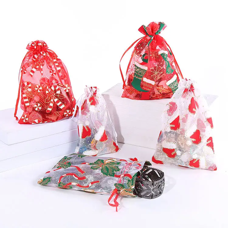 Custom Parfum Organza Bags For Rubine Cosmetic Gift Bags Hot Stamping Small Drawstring Bags Jewelry