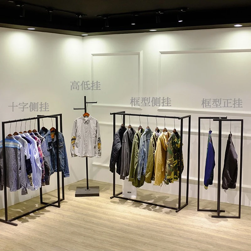 Factory direct retail store hanger retail equipment display customized high end clothing garment rack