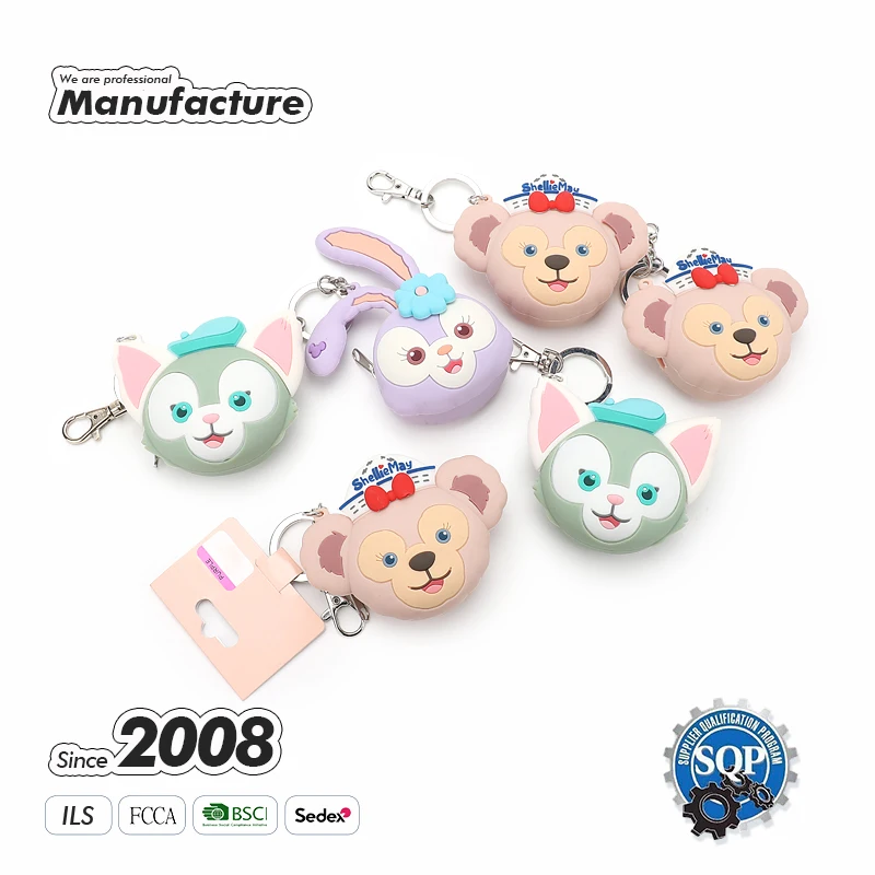 Customization Rabbit Shape Cartoon Silicone Card Coin Purse Key Pouch Cute Silicon Wallet Keychain Silicone Bag