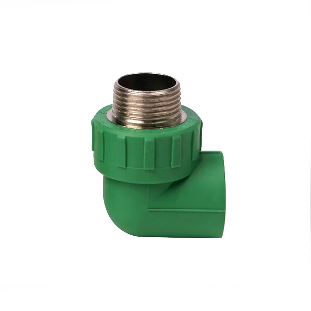 Hot selling product green color ppr pipe and fittings male elbow external thread connection pipe fitting