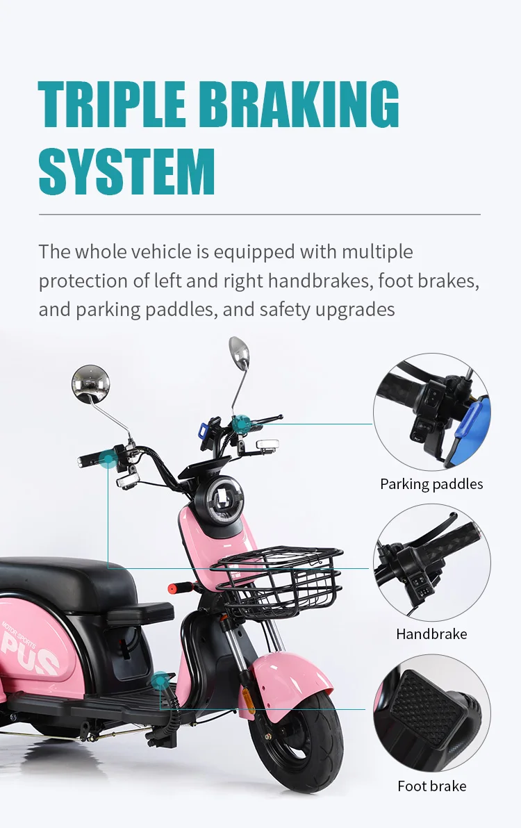 Highlight Headlights Three Wheel Comfortable Armrest Tricicle Electric Tricycle