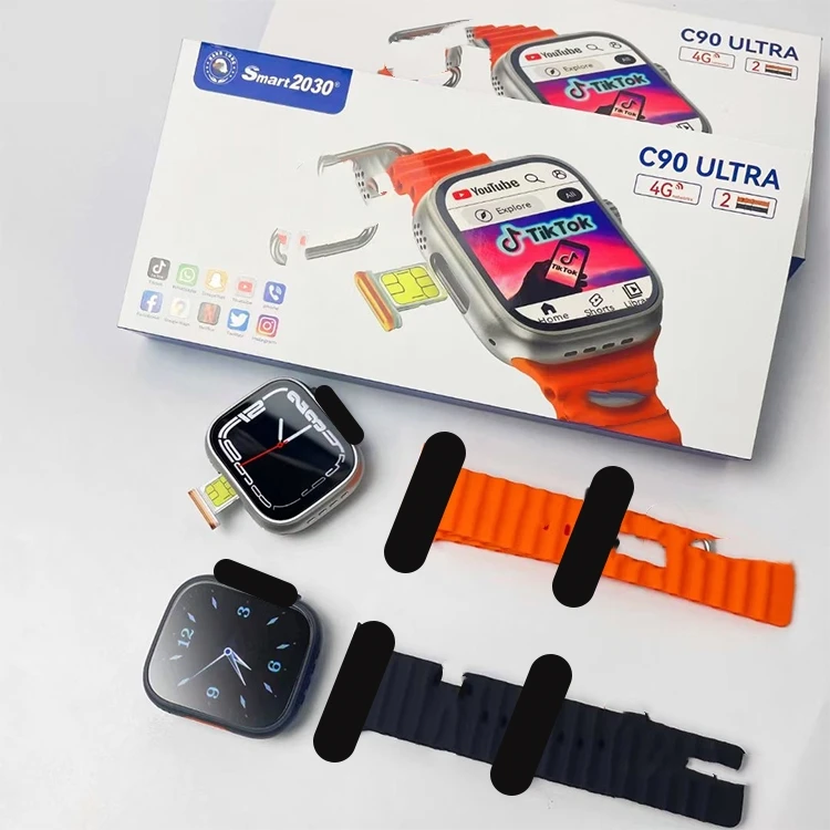 dual camera 4G SIM card phone call watch C90 MAX S9 ULTRA 2 watch WIFI GPS video Android PK DW88 DW89 4g ultra smart watch