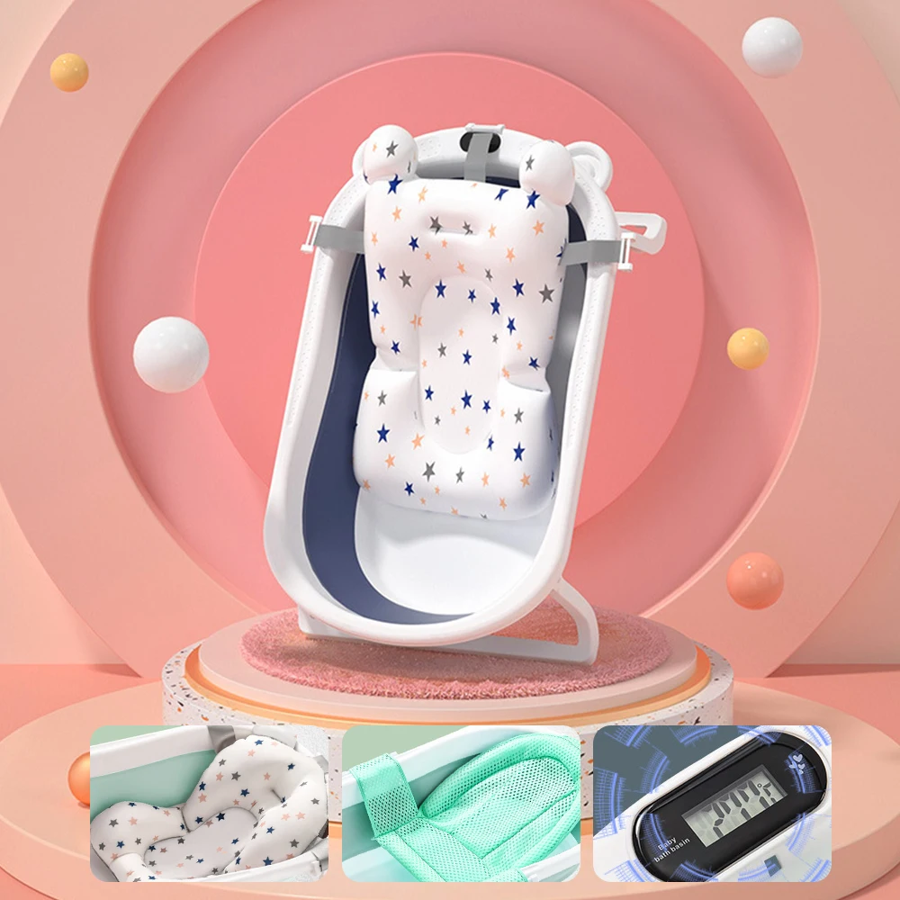 
Convenient Foldable Baby Bathtub, 2020 Hot Selling Plastic Portable Deep Baby Bathtub Washing Tub With Thermometer 
