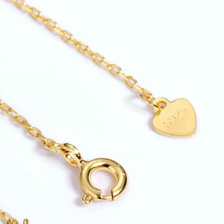 Natural Garnet Sterling Silver Jewelry 14k Gold Plating Necklace For Women Wedding