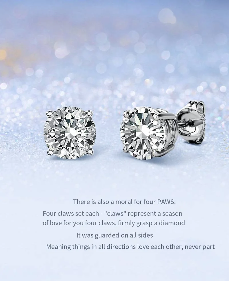 Sparkly 0.1-2CT Moissanite Stud 925 Sterling Silver 14K White Gold Jewelry Men GRA VVS Lab Created Diamond Earring Women